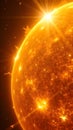 Bright Sun against dark starry sky in Solar System Royalty Free Stock Photo