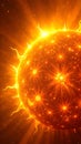 Bright Sun against dark starry sky in Solar System Royalty Free Stock Photo