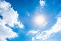 Bright sun on blue sky Royalty Free Stock Photo