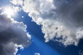 Bright Sun Blue Sky Clouds Royalty Free Stock Photo