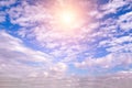 bright sun, blue sky and light clouds Royalty Free Stock Photo