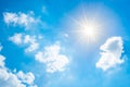 Bright sun on blue sky Royalty Free Stock Photo