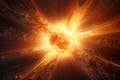 .Bright Sun Explosion in Space. Supernova Sci-Fi Concept Royalty Free Stock Photo