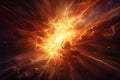 .Bright Sun Explosion in Space. Supernova Sci-Fi Concept Royalty Free Stock Photo