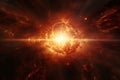 .Bright Sun Explosion in Space. Supernova Sci-Fi Concept Royalty Free Stock Photo