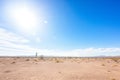 bright sun-filled blue sky over a desert hardiness zone Royalty Free Stock Photo