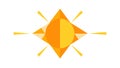 Bright sun icon with sharp polygonal rays, powerful solar energy, vector design Generative AI Royalty Free Stock Photo