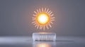 Bright Sun with Icy Base in Minimalist Setting Royalty Free Stock Photo