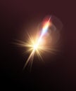 Bright Sun Lens Flare Transparent Vector Royalty Free Stock Photo