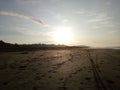 Bright sun in the morning on Apra beach, Cianjur, West Java Royalty Free Stock Photo