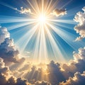 Bright Sun Rays Through Clouds Heavenly Light Royalty Free Stock Photo