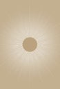 Abstract luminous sun on a beige background