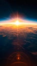 Bright Sun Shining Over the Earths Surface in a Clear Day Royalty Free Stock Photo