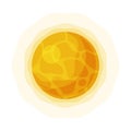 Bright Sun, Solar System Element Flat Style Vector Illustration on White Background Royalty Free Stock Photo