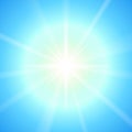 Bright sun vector template.