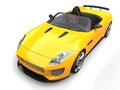 Bright sun yellow urban convertible sports car - beauty shot