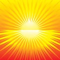 Bright sunbeams, shiny summer background with vibrant yellow orange colors.
