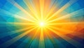 Bright Sunburst Rays Over Geometric Abstract Background Royalty Free Stock Photo