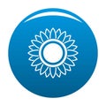 Bright sunflower icon vector blue