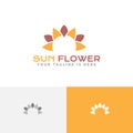 Bright Sunflower Sun Flower Floral Florist Logo Template