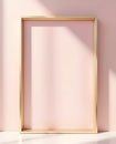 Bright sunlight casting elegant shadows over soft pastel frame in refined AI-generated design Royalty Free Stock Photo