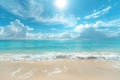 A Sunny Day at the Beach With Blue Skies and White Clouds Royalty Free Stock Photo