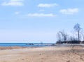 Bright Sunny Beach Landscape in Winter Royalty Free Stock Photo