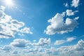 Bright sunny sky with white clouds Royalty Free Stock Photo