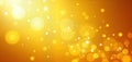 Bright sunny yellow abstract background with dynamic bokeh effect, light particles. Festive atmosphere. Warm sunshine. Modern