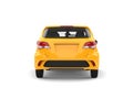 Bright sunny yellow modern compact car - front view - back view Royalty Free Stock Photo