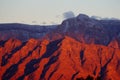 Bright sunset color on the Sandia Mountains of New Mexico Royalty Free Stock Photo