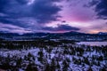 Bright Sunset at night in Breckenridge, Colorado Royalty Free Stock Photo
