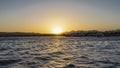 A bright sunset on the Red Sea. Royalty Free Stock Photo
