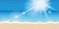 Bright sunshine on the beach summer holiday background