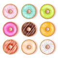 Bright Tasty Donuts Top View Set