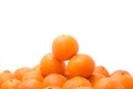 Bright and tasty orange tangerins pile