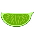 Bright tasty summer illustration of piece of lime isolated on white background