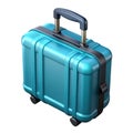 Bright teal hardshell rolling suitcase with extendable handle and wheels Royalty Free Stock Photo