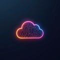 Bright tech cloud illustration. Glowing cloud shape with circuit board design. Modern digital concept for data storage and Royalty Free Stock Photo