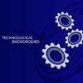 Bright technological background with gears and technological elements Royalty Free Stock Photo