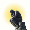 Bright thoughts - The thinker by Rodin Royalty Free Stock Photo