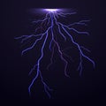 Bright thunder lightning isolated on black background Royalty Free Stock Photo