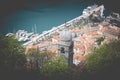 Bright tiled roofs of the houses in Kotor old town in Montenegro