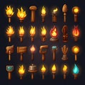 bright torch fire game ai generated