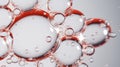 Bright transparent glossy bubbles close-up. Oil drops on water surface abstract back Royalty Free Stock Photo