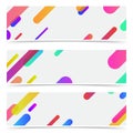 Bright trendy minimalistic neon lines abstract cards collection