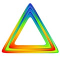 Bright triangle logo. Rainbow colors Royalty Free Stock Photo