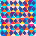 Bright triangle seamless pattern with grunge effect Royalty Free Stock Photo
