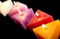 Bright triangle shaped candles