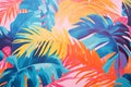 Bright tropical overlapping leaves trendy background